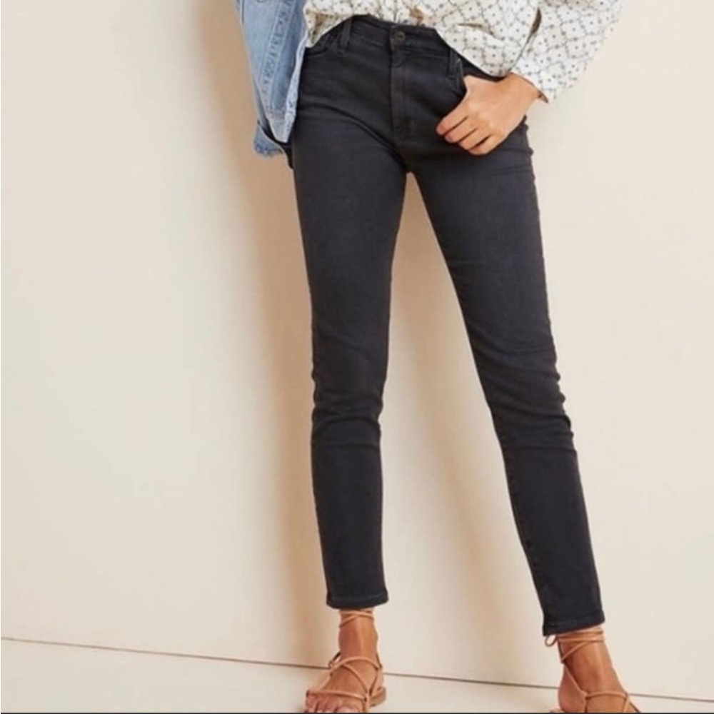AG The Stevie Slim Straight Skinny Jeans in Dark Gray